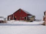 Byrum Barn Side View / Note lean-to on the rear of the barn (block structure on front)
